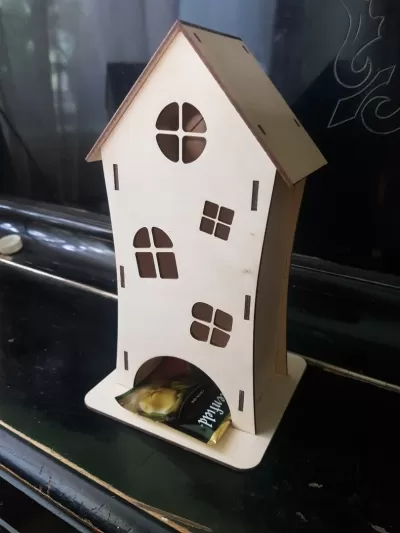 Lazer Kesim Çay Poşeti Evi Ücretsiz Vektör CDR çizimi