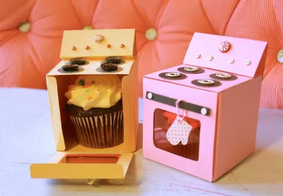 Fırın Cupcake Kutusu Şablonu PDF Dosyası PDF çizimi