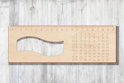 Lazer Kesim Cetvel, Çarpım Tablolu 20 cm Cetvel Ücretsiz Vektör CDR çizimi