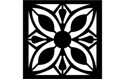 Çiçekli Izgara Deseni dxf Dosyası DXF çizimi