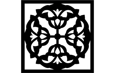 Çiçek Izgara Deseni dxf Dosyası DXF çizimi