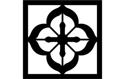 Izgara Desen Çiçek dxf Dosyası DXF çizimi