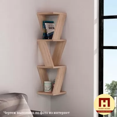 Lazer Kesim Duvara Monte Köşe Rafı 18 mm Şablon Ücretsiz Vektör CDR çizimi