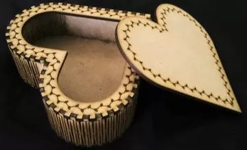 Kalp Şeklinde Kutu DXF Dosyası DXF çizimi