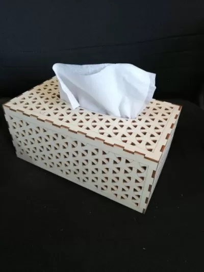 Lazer Kesim Mendil Kutusu Şablonu DXF Dosyası DXF çizimi