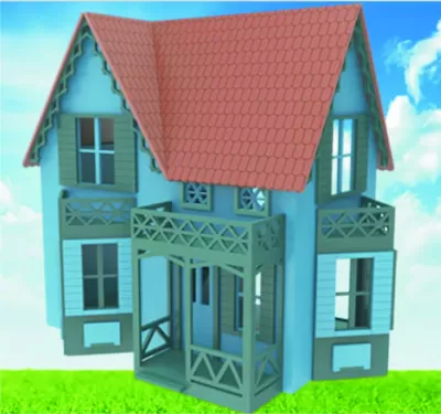 Lazer Kesim Betsy Hagar Oyuncak Bebek Evi 4mm Ücretsiz Vektör CDR çizimi