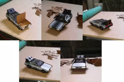 Lazer Kesim DeLorean Geleceğe Dönüş Arabası Ücretsiz Vektör CDR çizimi