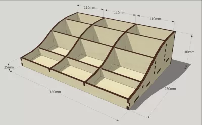 Lazer Kesim Ahşap Organizer Şablonu Ücretsiz Vektör CDR çizimi