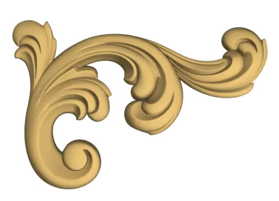 CNC Ahşap İşleme için Dekoratif Köşe Yaprağı stl Dosyası STL çizimi