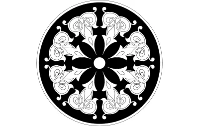 Yuvarlak Çiçek Tasarım dxf Dosyası DXF çizimi
