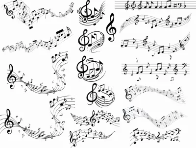 Müzik Notaları Clipart DXF Dosyası DXF çizimi