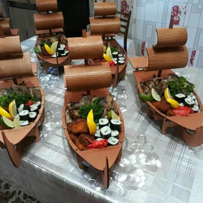 Lazer Kesim Suşi Teknesi Şablonu Ücretsiz Vektör CDR çizimi