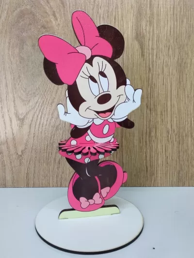 Lazer Kesim Peçetelik Minnie Mouse Ücretsiz Vektör CDR çizimi