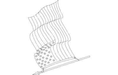 Amerikan bayrağı dxf dosyası DXF çizimi