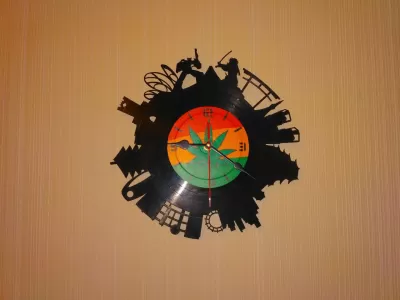 Lazer Kesim Tokyo Vinil Saat Ücretsiz Vektör CDR çizimi