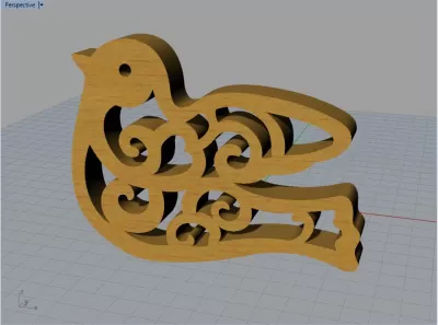 Lazer Kesim Kuş DXF Dosyası DXF çizimi