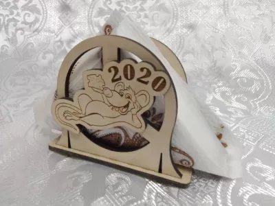 Lazer Kesim Yeni Yıl 2020 Peçete Halkaları Ücretsiz Vektör CDR çizimi