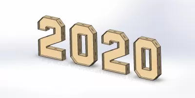Lazer Kesim Yeni Yıl 2020 DXF Dosyası DXF çizimi
