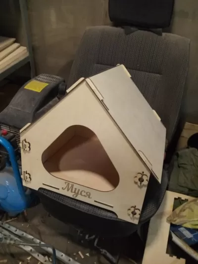 Lazer Kesim Kedi Evi Şablonu Ücretsiz Vektör CDR çizimi