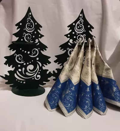 Lazer Kesim Peçete Tutucu Noel Ağacı Ücretsiz Vektör CDR çizimi