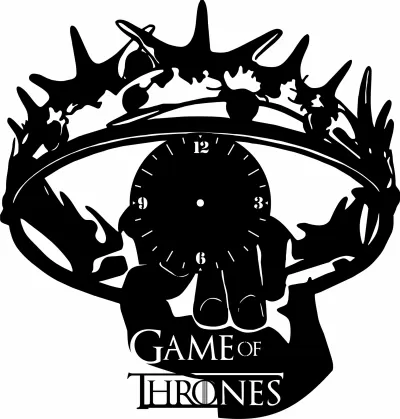 Lazer Kesim Game Of Thrones Duvar Saati Şablonu Ücretsiz Vektör CDR çizimi