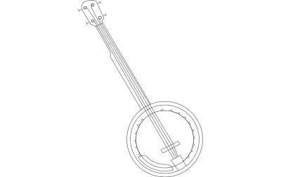 Banjo dxf Dosyası DXF çizimi