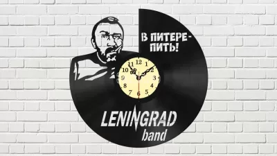 Lazer Kesim Leningrad Grubu Vinil Plak Duvar Saati Ücretsiz Vektör CDR çizimi