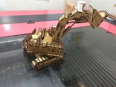 Lazer Kesim Hatachi Ekskavatör 3D Model Şablonu DXF Dosyası DXF çizimi