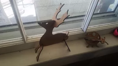 Lazer Kesim 3D Geyik Şablonu SVG Dosyası SVG çizimi