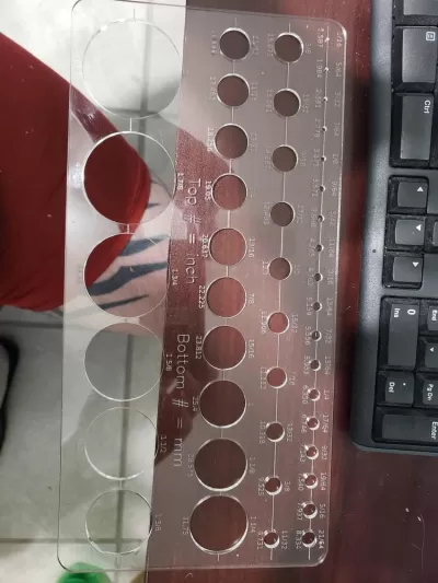 Lazer Kesim Delik Boyutu Ölçme Aleti MM İnç Şablonu SVG Dosyası SVG çizimi