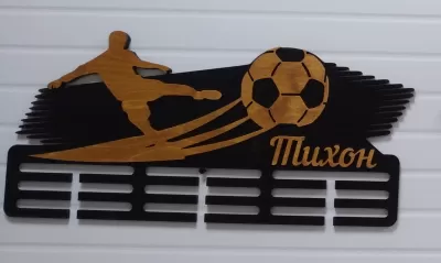 Lazer Kesim Futbol Madalyası Sergileme Futbol Madalya Tutucu Ücretsiz Vektör CDR çizimi