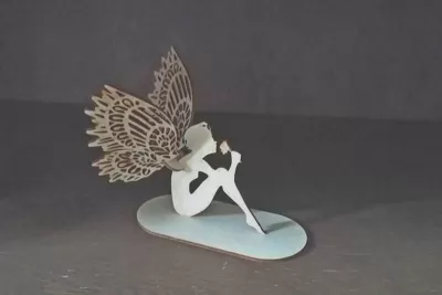 Lazer Kesim Melek Peri Ayakta Dekorasyon DXF Dosyası DXF çizimi