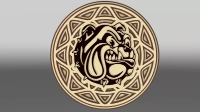 Lazer Kesim Çok Katmanlı Bulldog Duvar Sanatı Şablonu Ücretsiz Vektör CDR çizimi