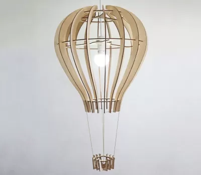 Lazer Kesim Balon Tasarımlı Tavan Lambası Şablonu Ücretsiz Vektör CDR çizimi