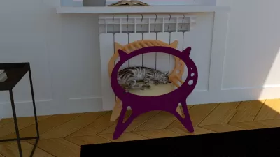 Lazer Kesim Yavru Kedi Evi Kedi Yatağı Evcil Hayvan Evi Ücretsiz Vektör CDR çizimi