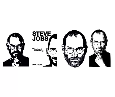 Steve Jobs Etiket Şablonu Çizgi Sanatı Ücretsiz Vektör CDR çizimi
