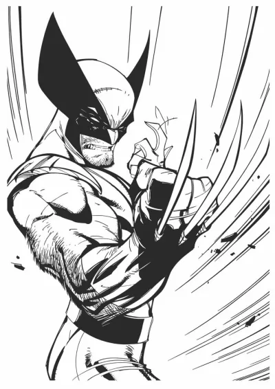 Wolverine Çizgi Sanatı Vektör Etiket Duvar Sanatı Ücretsiz Vektör CDR çizimi