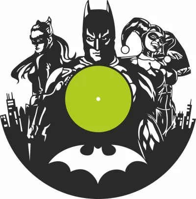 Lazer Kesim Batman Saat Ücretsiz Vektör CDR çizimi