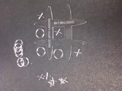 Akrilik Tic Tac Toe Oyunu Lazer Kesim Şablonu Ücretsiz Vektör CDR çizimi