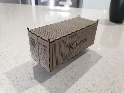 Nakliye Konteyneri Lazer Kesim Şablonu SVG Dosyası SVG çizimi