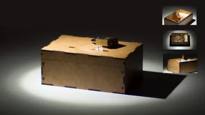 Bağış Kutusu 3mm MDF Lazer Kesim Şablonu DXF Dosyası DXF çizimi