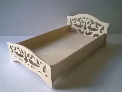 Lazer Kesim Oyuncak Bebek Yatağı DXF Dosyası DXF çizimi