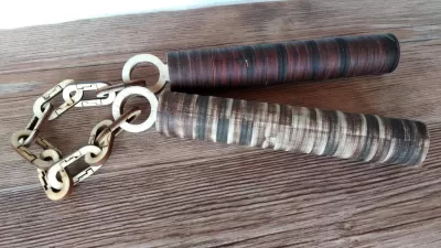 Lazer Kesim Dövüş Sanatları Nunchaku Kontraplak 6mm Şablon Ücretsiz Vektör CDR çizimi