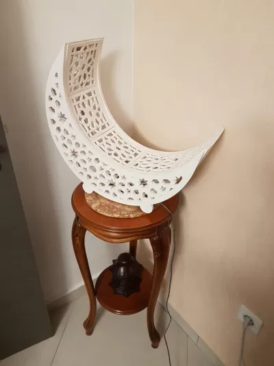 Lazer Kesim Hilal Lamba Gece Lambası Kutusu DXF Dosyası DXF çizimi