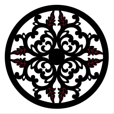 Lazer Kesim Çiçekli Dekoratif Yuvarlak Tasarım SVG Dosyası SVG çizimi