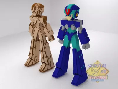 Lazer Kesim Mega Man Robot Ücretsiz Vektör CDR çizimi
