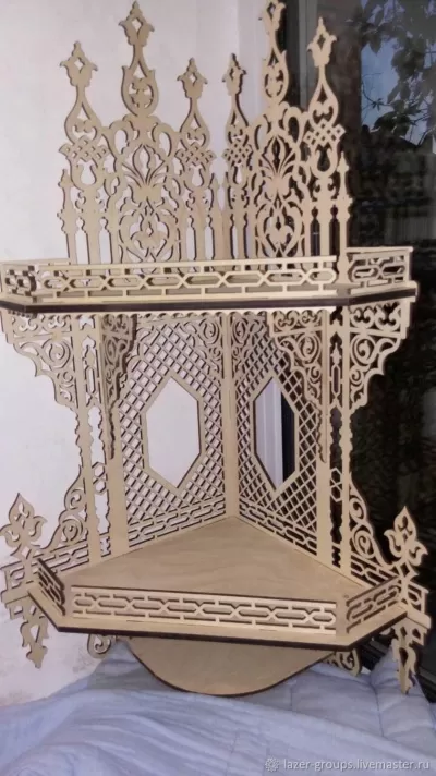 Hıristiyan Evi Sunaklığı İkonları İçin Raf Oyma Raf Lazer Kesim Şablonu Ücretsiz Vektör CDR çizimi