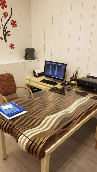 Lazer Kesim Dalga Cam Masa DWG Dosyası DWG çizimi