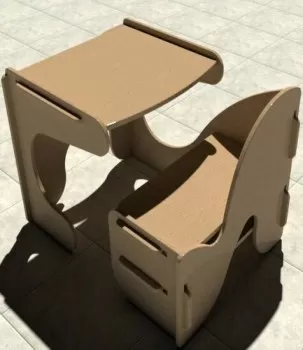 Çocuk Masa ve Sandalye Çalışma Masası Lazer Kesim CNC Router Planları Ücretsiz Vektör CDR çizimi