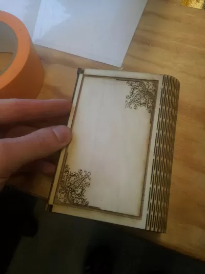 Lazer Kesim Ahşap Esnek Kutu Gravürlü DXF Dosyası DXF çizimi